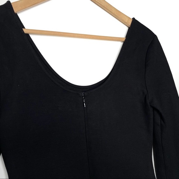 L'agence Long Sleeves Bodycon Dress Scoop Neck Black Color Dress S - Picture 9 of 10